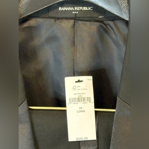NWT Banana Republic Black Tuxedo Jacket only. Tailored Fit. 44L jacket. - Picture 4 of 9